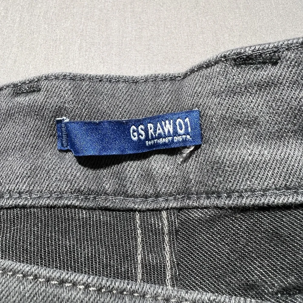G-Star‎ RAW Defend Super Slim Jeans Mens 30x35 Gray Distressed Denim Button Fly